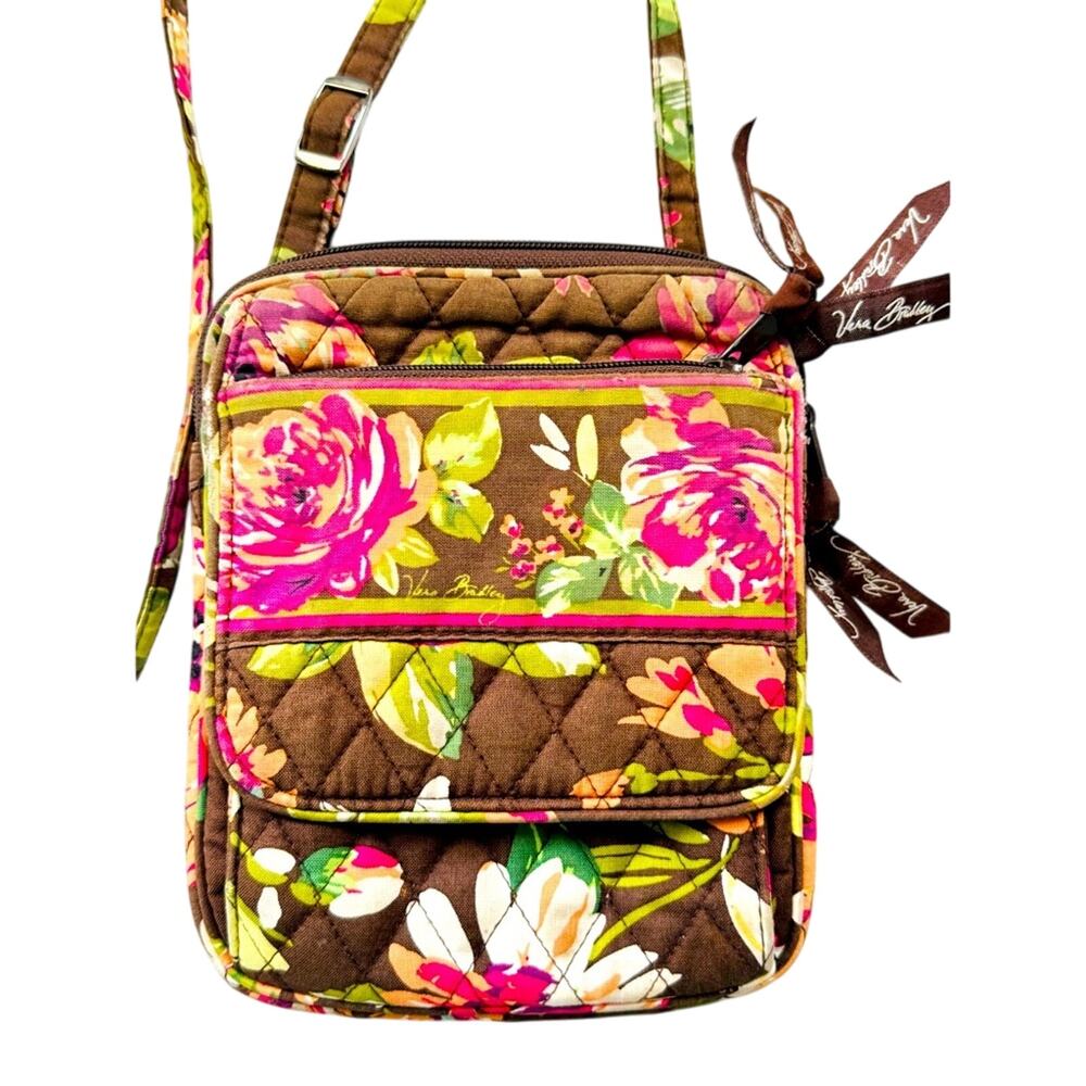 Vera Bradley Floral Quilted Crossbody Purse Bag Cottagecore Grandmacore